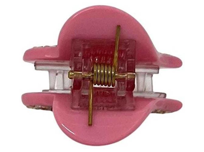 Clip per capelli Gucci rosa con cristalli intrecciati - vista 5