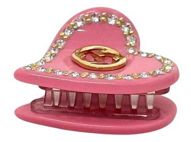 Clip per capelli Gucci rosa con cristalli intrecciati - vista 6