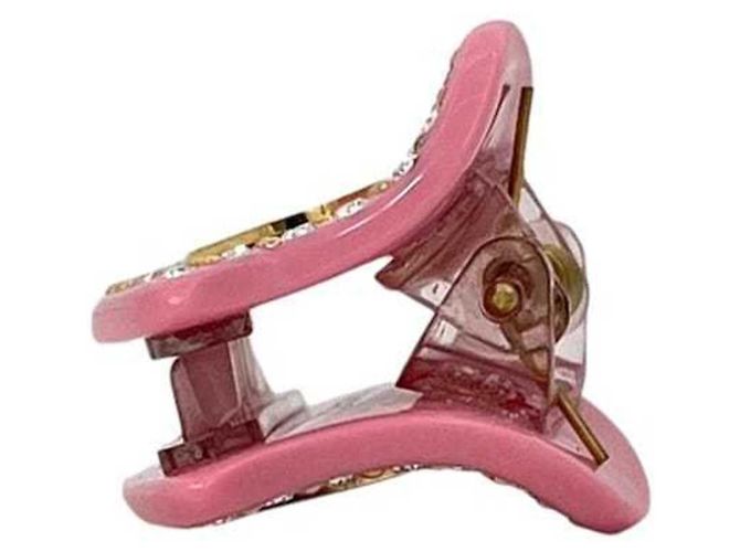 Clip per capelli Gucci rosa con cristalli intrecciati - vista 7