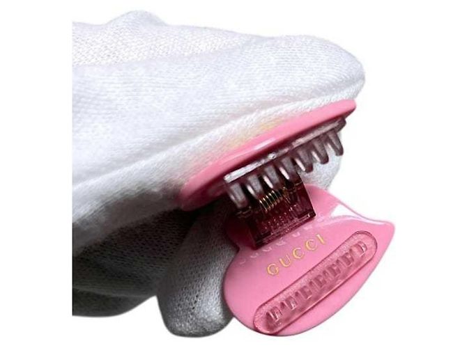 Clip per capelli Gucci rosa con cristalli intrecciati - vista 8