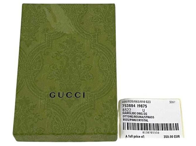Clip per capelli Gucci rosa con cristalli intrecciati - vista 9