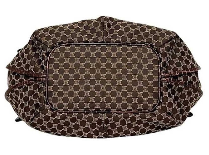 Bittersweet Céline Borsa Tote Celine in tela marrone e pelle - vista 4