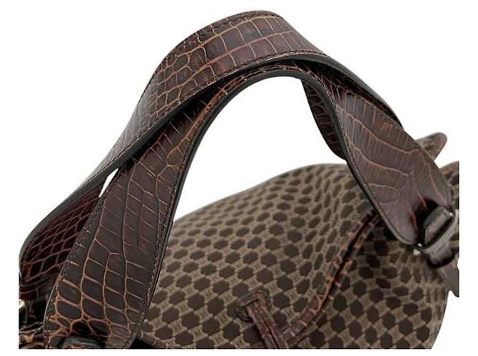 Bittersweet Céline Borsa Tote Celine in tela marrone e pelle - vista 8