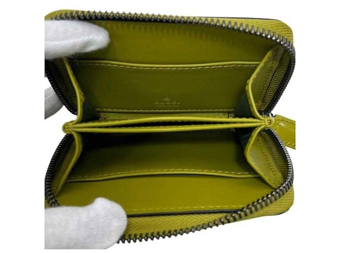 Portafoglio monete Gucci verde e kaki Cachi - vista 4