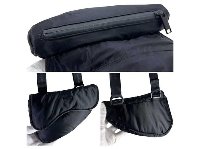 Borsa Saddle in nylon nero Christian Dior - vista 6