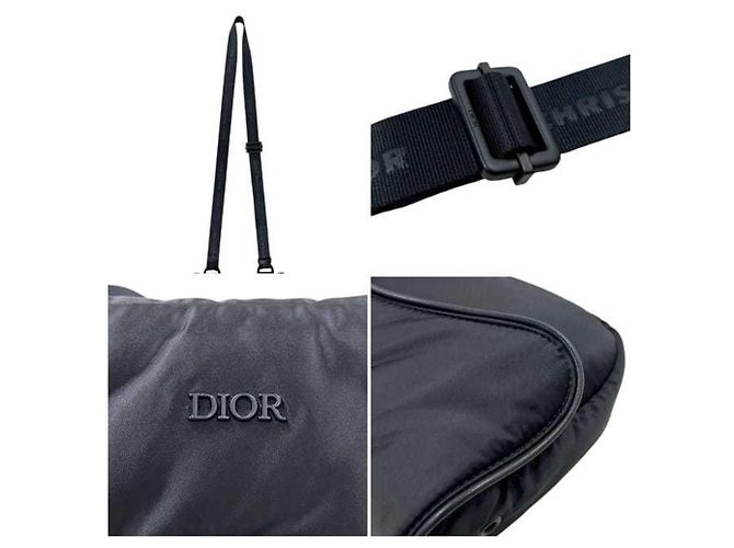 Borsa Saddle in nylon nero Christian Dior - vista 7