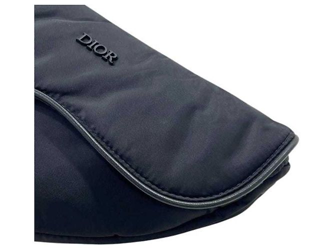 Borsa Saddle in nylon nero Christian Dior - vista 9