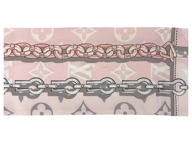 Sciarpa in seta rosa chiaro Louis Vuitton - vista 6