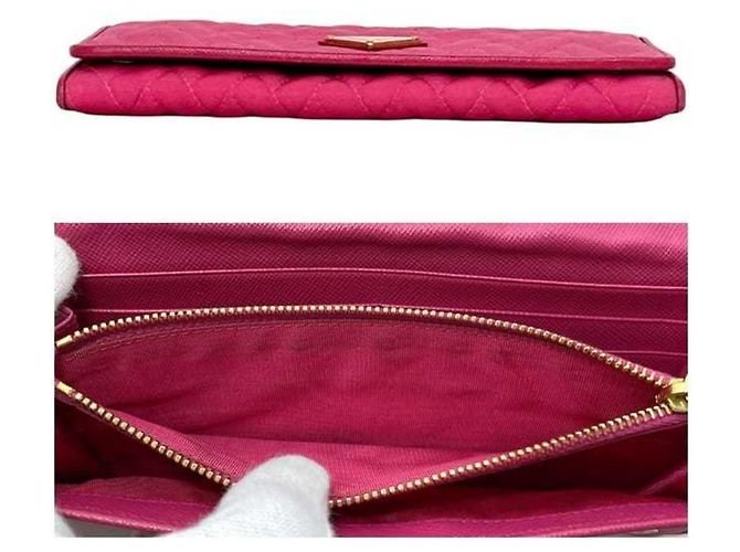 Prada Fuxia Bi-Fold Long Wallet Pink Fuschia - Ansicht 3
