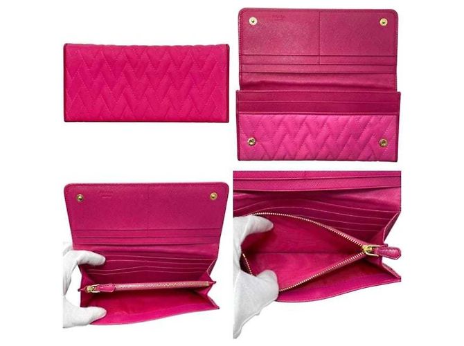 Prada Fuxia Bi-Fold Long Wallet Pink Fuschia - Ansicht 4
