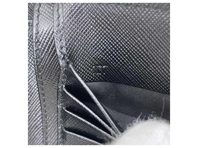 Prada Saffiano Triangle Langer Geldbeutel Schwarz - Ansicht 6