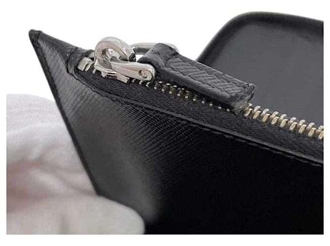 Prada Saffiano Triangle Langer Geldbeutel Schwarz - Ansicht 9