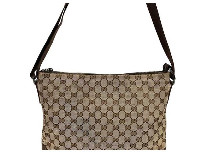 Borsa a tracolla Gucci beige e marrone - vista 11