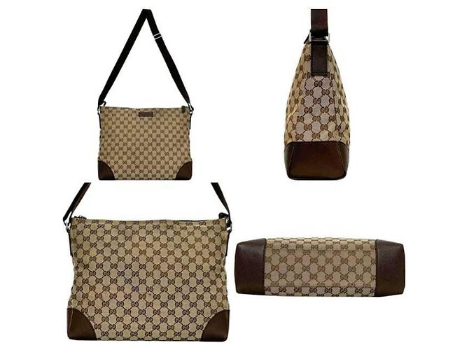 Borsa a tracolla Gucci beige e marrone - vista 3