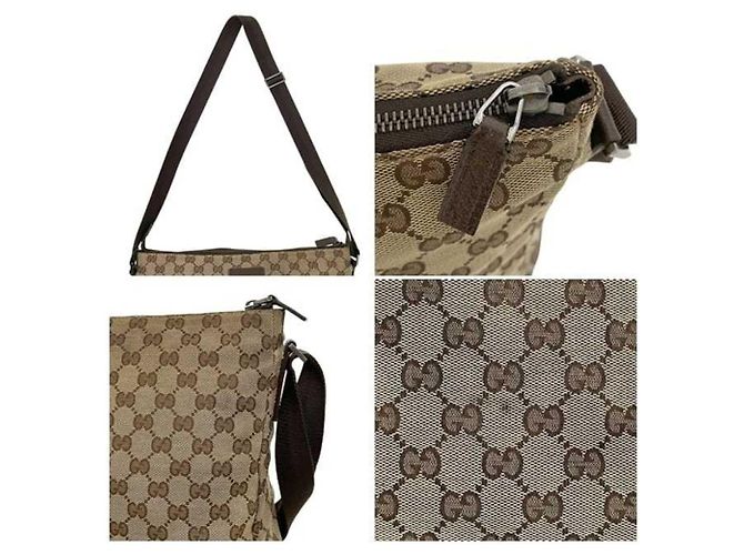 Borsa a tracolla Gucci beige e marrone - vista 7