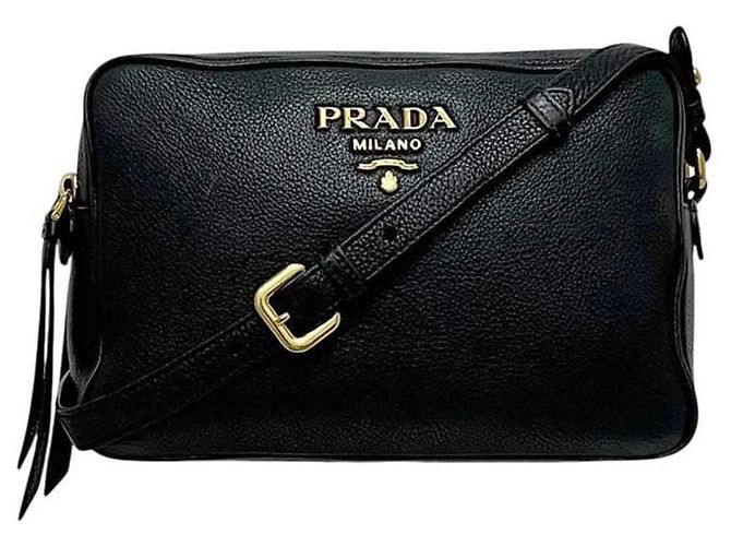 Borsa a tracolla Prada Black Vitello Daino Nero - vista 2