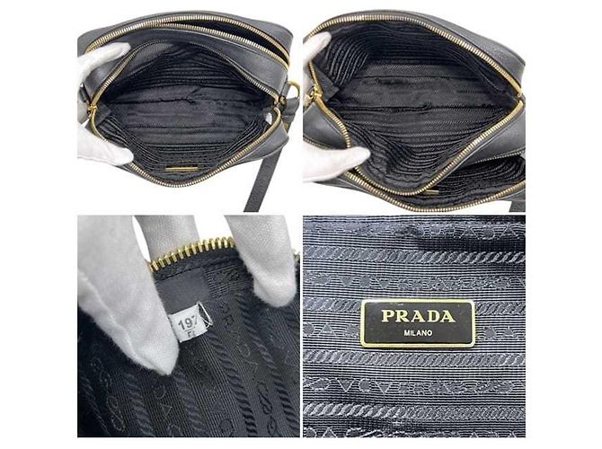 Borsa a tracolla Prada Black Vitello Daino Nero - vista 4