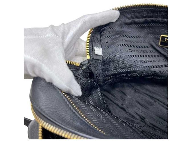 Borsa a tracolla Prada Black Vitello Daino Nero - vista 6