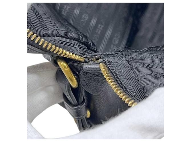 Borsa a tracolla Prada Black Vitello Daino Nero - vista 7