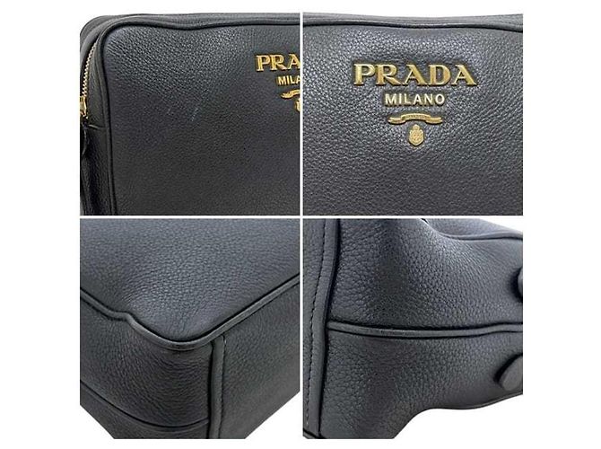 Borsa a tracolla Prada Black Vitello Daino Nero - vista 8