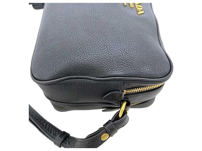 Borsa a tracolla Prada Black Vitello Daino Nero - vista 9