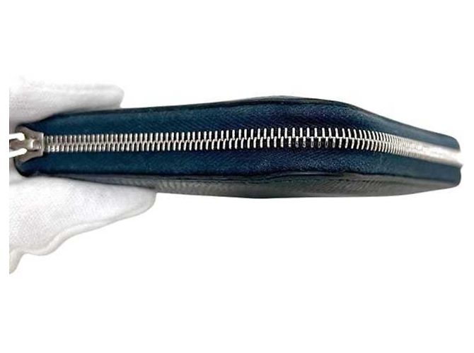 Hermès Hermes Azap Compact Seiden-Münzbeutel Marineblau - Ansicht 10
