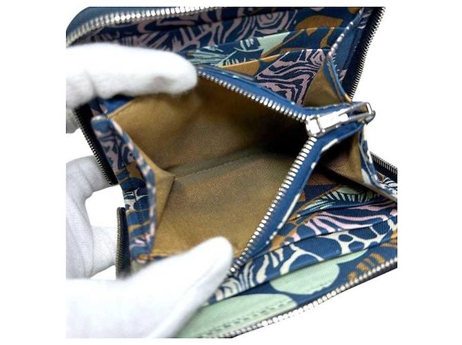 Hermès Hermes Azap Compact Seiden-Münzbeutel Marineblau - Ansicht 5