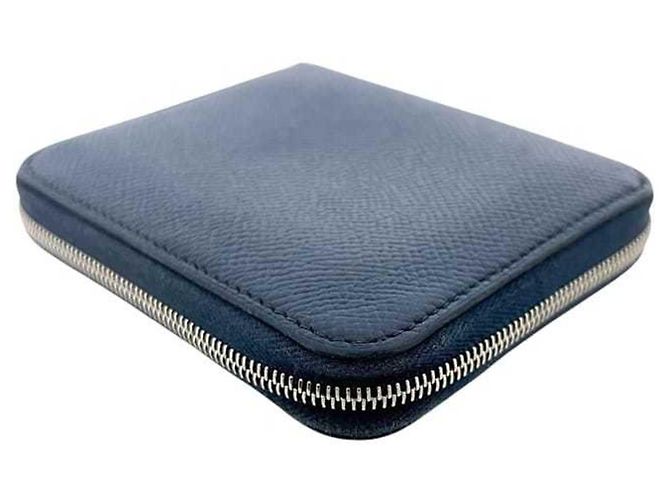 Hermès Hermes Azap Compact Seiden-Münzbeutel Marineblau - Ansicht 7