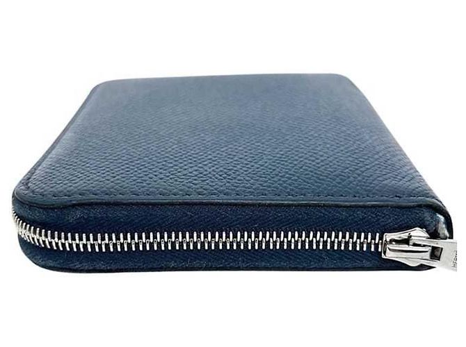 Hermès Hermes Azap Compact Seiden-Münzbeutel Marineblau - Ansicht 9