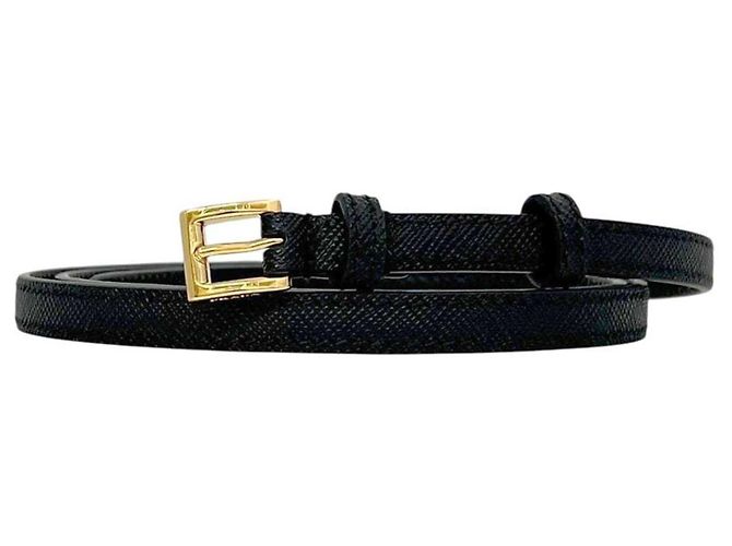 Prada Gürtel aus schwarzem Saffiano-Leder - Ansicht 2