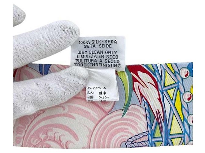 Hermès Hermes Seidentuch Hellblau und Gelb Mehrfarben - Ansicht 6