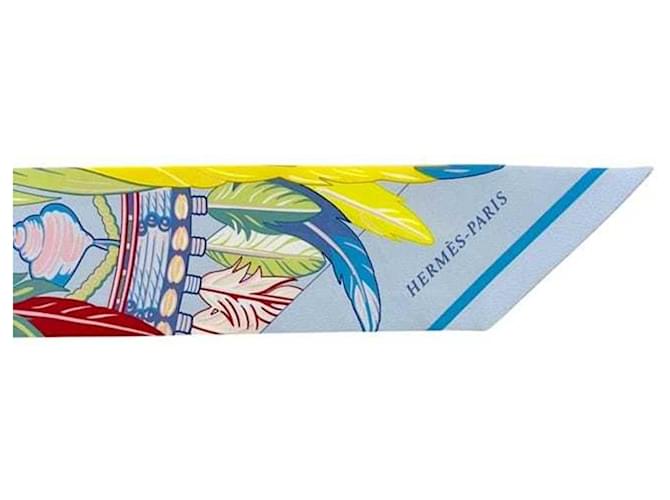 Hermès Hermes Seidentuch Hellblau und Gelb Mehrfarben - Ansicht 7