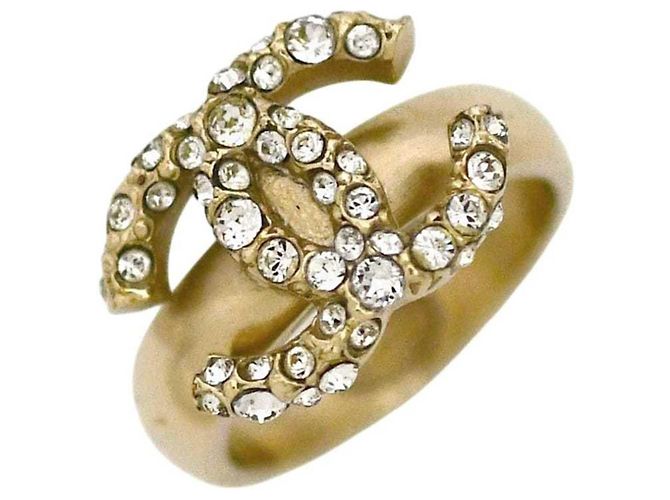 Anello Chanel Gold Band con strass D'oro - vista 2