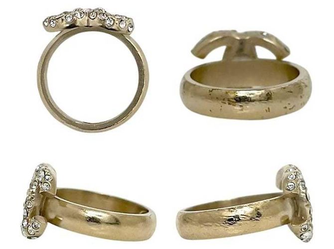 Anello Chanel Gold Band con strass D'oro - vista 3