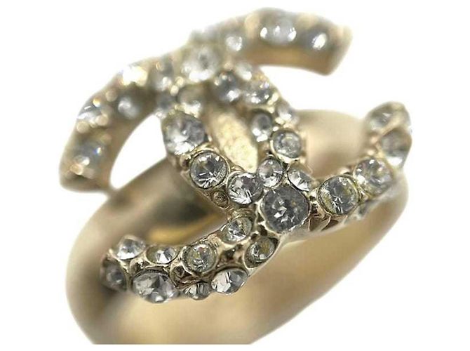 Anello Chanel Gold Band con strass D'oro - vista 6