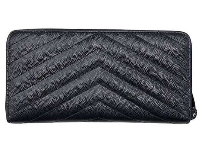 Saint Laurent Langer Monogramm-Geldbeutel in Schwarz - Ansicht 4