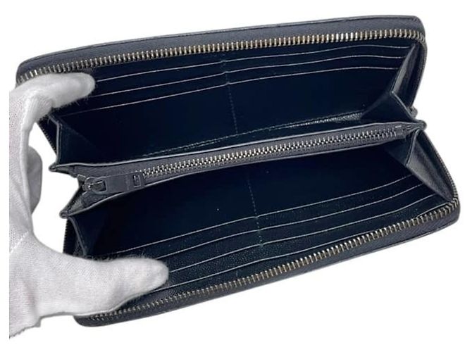 Saint Laurent Langer Monogramm-Geldbeutel in Schwarz - Ansicht 5
