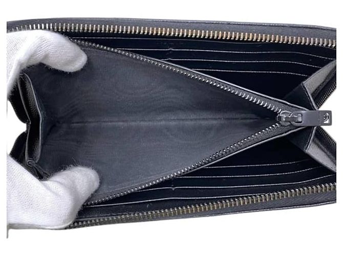 Saint Laurent Langer Monogramm-Geldbeutel in Schwarz - Ansicht 6