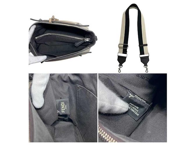 Borsa a tracolla 2-way Fendi Marrone Nero Beige - vista 4
