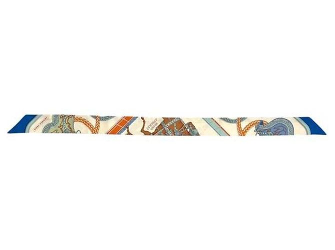 Hermès Hermes Grand Apparat Multicolor Silk Scarf Blue Multiple colors Beige - view 3