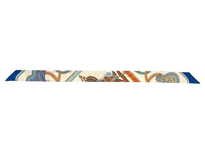 Hermès Hermes Grand Apparat Multicolor Silk Scarf Blue Multiple colors Beige - view 4