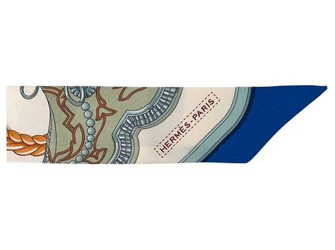 Hermès Hermes Grand Apparat Multicolor Silk Scarf Blue Multiple colors Beige - view 7