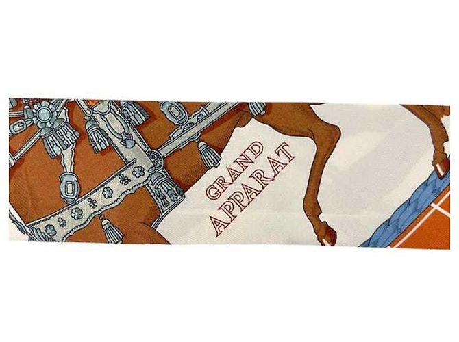 Hermès Hermes Grand Apparat Multicolor Silk Scarf Blue Multiple colors Beige - view 8