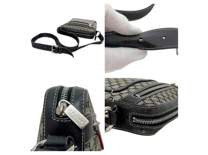 Bolso de mano Céline Marrón Negro Cuero Nylon Castaño - vista 11