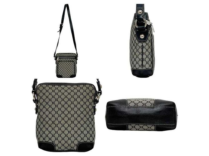 Bolso de mano Céline Marrón Negro Cuero Nylon Castaño - vista 3