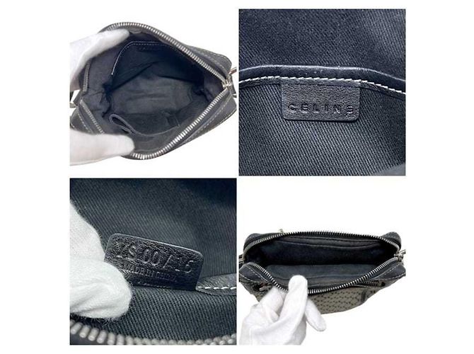 Bolso de mano Céline Marrón Negro Cuero Nylon Castaño - vista 4