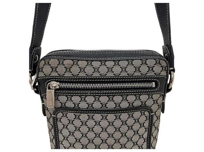 Bolso de mano Céline Marrón Negro Cuero Nylon Castaño - vista 6