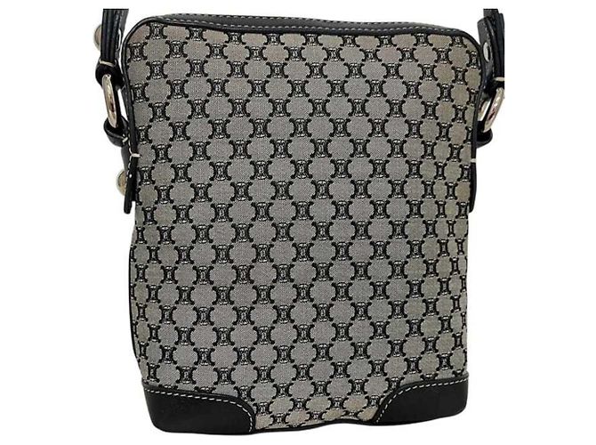 Bolso de mano Céline Marrón Negro Cuero Nylon Castaño - vista 8