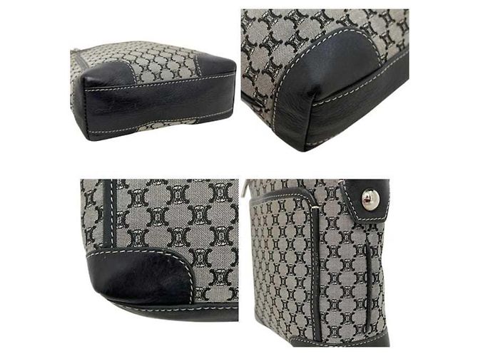 Bolso de mano Céline Marrón Negro Cuero Nylon Castaño - vista 9