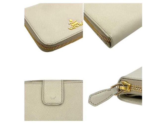 Saffiano Prada Beige and White Bi-Fold Wallet - view 10